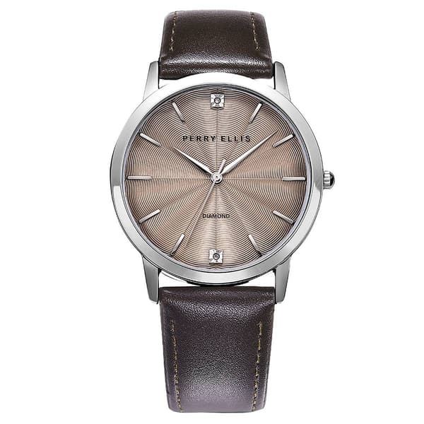Mens Perry Ellis Silver-Tone Diamond Dial Watch - PE0012SL.UK - image 