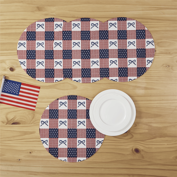 Avanti Celebration Woven Braided Round Placemats - Set of 4