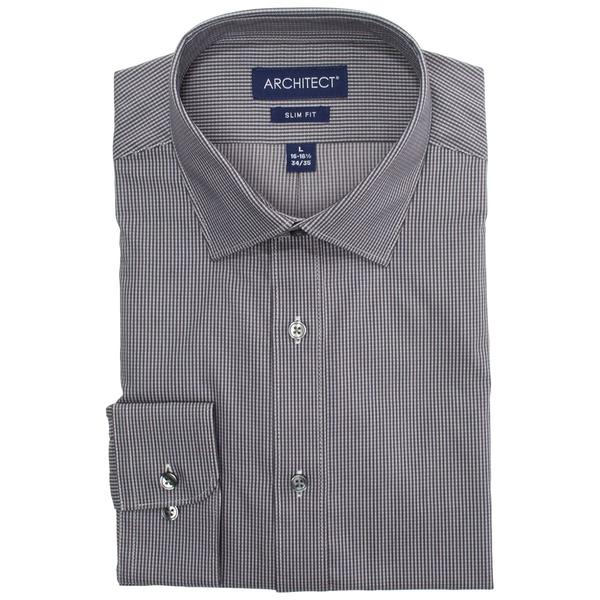 Mens Architect(R) Slim Fit Performance Dress Shirt - Gray Check - image 