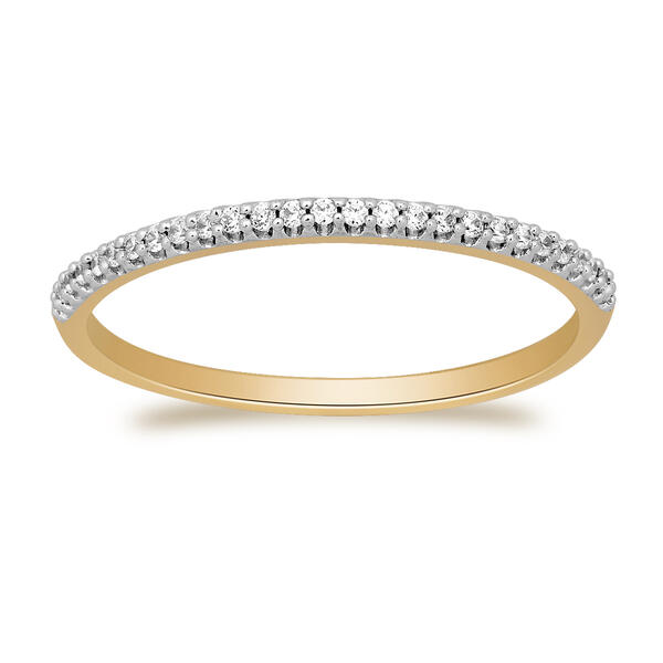 Gold over Silver 1/10kt. Lab Diamond Band - image 