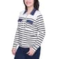 Womens NY Collection Zip Front Stripe French Terry Jacket - image 3