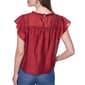 Womens DKNY Ruffle Cap Sleeve Pleated Stud Embellishment Blouse - image 2