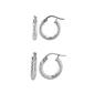 2pc. Polished & Diamond Cut Sterling Silver Hoop Earrings - image 1