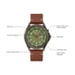 Mens Caravelle Gunmetal IP Stainless Olive Dial Watch - 45C119 - image 5