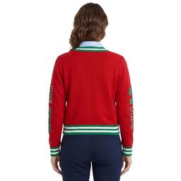Womens 99 Jane Street Long Sleeve Christmas Varsity Ugly Cardigan
