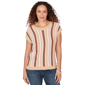 Womens Skyes the Limit Blooming Pastels Striped Cap Sleeve Crew - image 1
