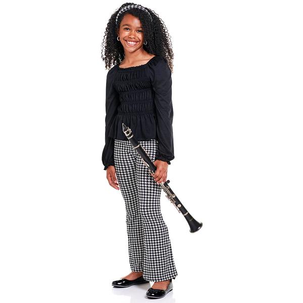 Girls (7-12) BTween(R) Smocked Top with Houndstooth Leggings