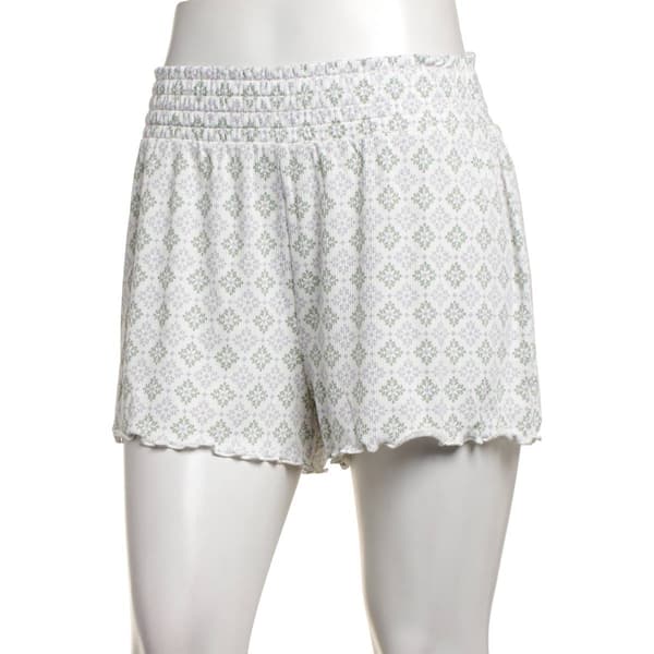 Womens Rene Rofe(R) Geo Sleep Smocked Pajama Shorts - image 