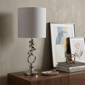 HomeRoots 22in. Abstract Table Lamp with Off White Drum Shade - image 2