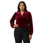 Plus Size Briggs Long Sleeve Solid Split Neck Velvet Blouse - image 1
