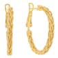 14kt. Gold Over Brass 30mm Braided Hoop Earrings - image 1