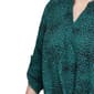 Womens NY Collection Roll Tab Sleeve Split Neck Leopard Blouse - image 4