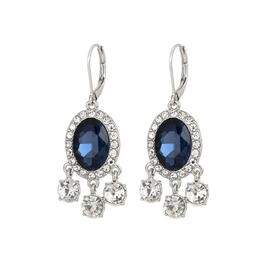 Roman Looking Glass Sapphire Oval Dangle Drop Earrings