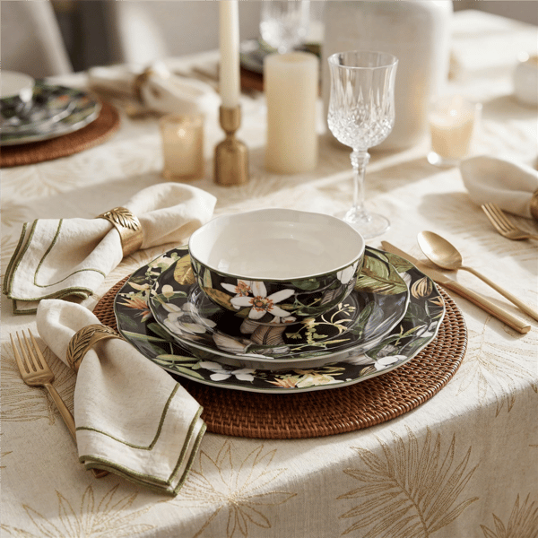 Borneo Black 12pc. Dinnerware Set