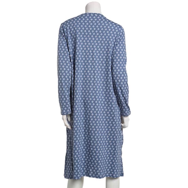 Womens Poppy & Clay Long Sleeve Geo Henley Nightgown