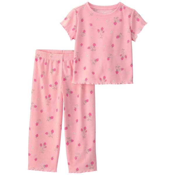 Toddler Girl Carter''s Strawberry Rib Loose Fit Pajama Set