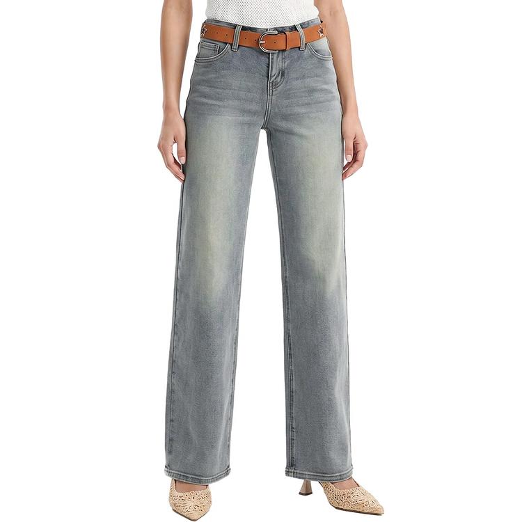 Juniors YMI® Britney Brown Suede Belted Low Rise Wide Leg Jeans