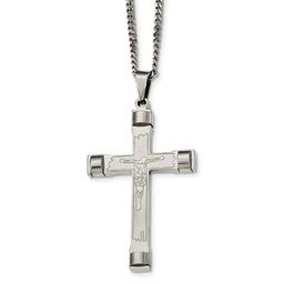 Mens Gentlemen's Classics(tm) Brushed & Polished Cross Necklace