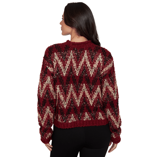 Womens Skye''s the Limit Wild Romance Zig Zag Textured Sweater