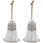 Northlight 2pc. Grey & White Embossed Bells Christmas Ornaments - image 3