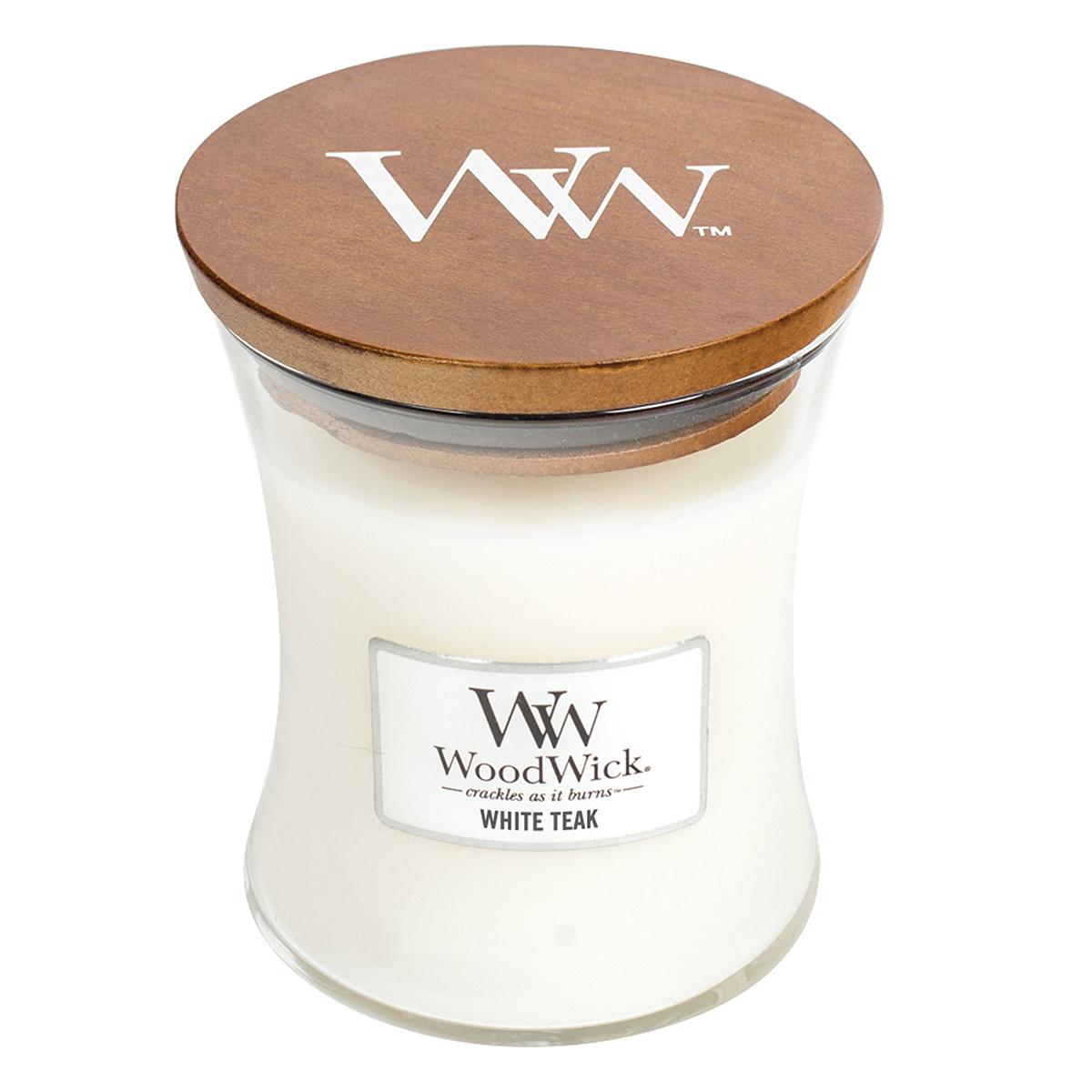 WoodWick® 9.5oz. White Teak Jar Candle