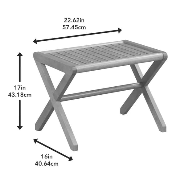 New Ridge Home Goods Abingdon Stool Bench & Luggage Rack