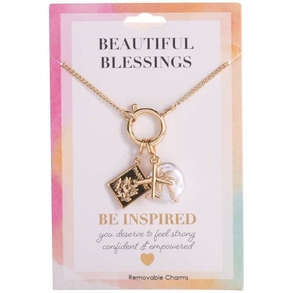Beautiful Blessings Travel-Themed Charm Pendant Necklace - image 