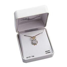 Marsala Genuine Diamond 1/10ctw. Owl Pendant Necklace