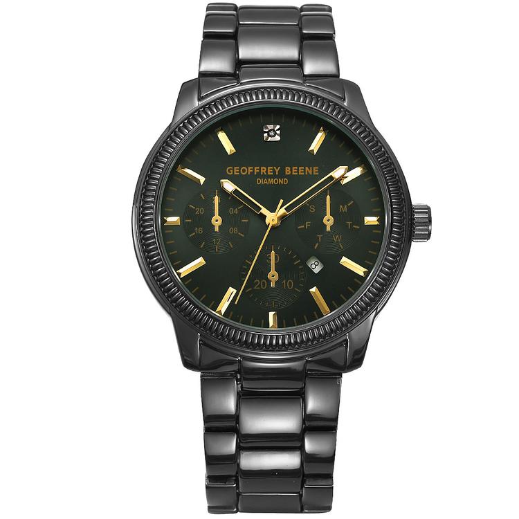 Mens Geoffrey Beene(R) Green Dial Bracelet Watch - GBA0042GU