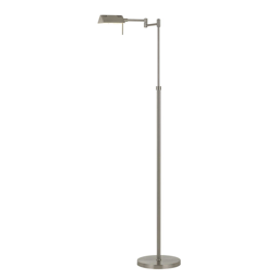 HomeRoots 61 Nickel Metal Adjustable Swing Arm Floor Lamp With