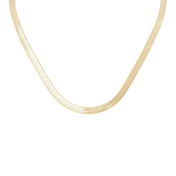 18in. Vermeil Sterling Silver Herringbone Chain Necklace - image 