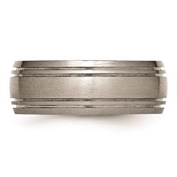 Mens Endless Affection™ 8mm Grooved Satin Edge Wedding Band