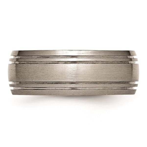 Mens Endless Affection&#8482; 8mm Grooved Satin Edge Wedding Band
