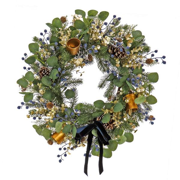 National Tree 28in. Swiss Chic Blue/Champagne Wreath - image 