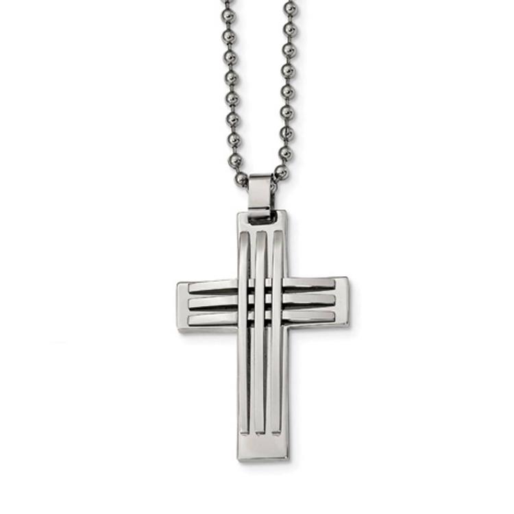 Mens Gentlemen's Classics(tm) Stainless Steel Classic Cross Necklace