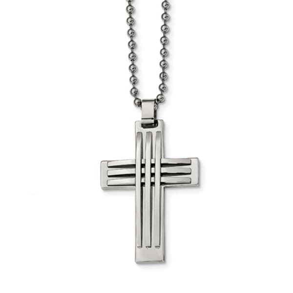 Mens Gentlemen's Classics&#40;tm&#41; Stainless Steel Classic Cross Necklace - image 
