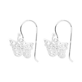 Marsala Sterling Silver Butterfly Fishhook Drop Earrings