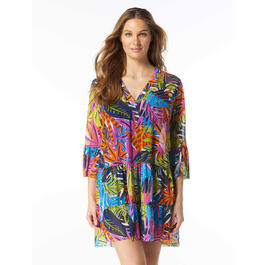 Womens CoCo Beach Tropical Pattern Enchanted Cover Up