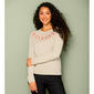 Womens Retrology Long Sleeve Metallic Fair Isle Fox Sweater - image 1