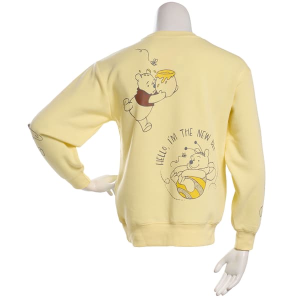 Juniors C-Life Pooh Scenes Front Back Screen Fleece Sweatshirt
