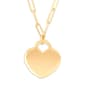 Gold Classics(tm) Polished Heart on Paperclip Chain Pendant Necklace - image 1