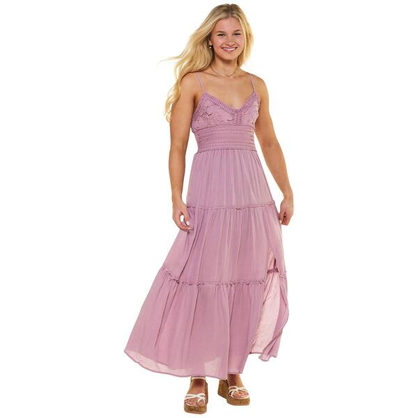 Juniors No Comment Sand Dial Crochet Maxi Dress - image 