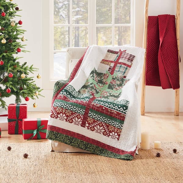 Greenland Home Fashions&#8482; Festive Presents Patchwork Throw Blanket