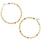 Design Collection Gold Plated Textured Hoop Earrings - image 1