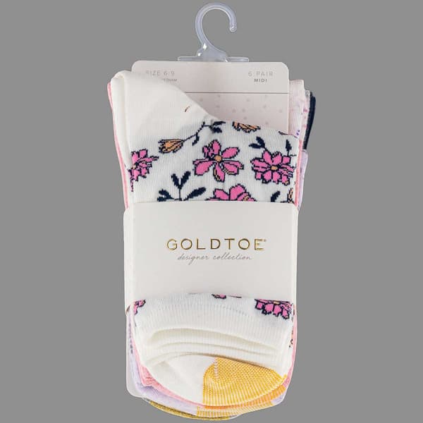 Womens Gold Toe® 6pk. Floral Quarter Socks - image 