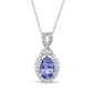 10kt. White Gold Pear Tanzanite 1/8ctw. Diamond Pendant - image 1