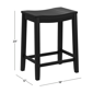 HH2 Home Fiddler Black Backless Saddle Seat Counter Height Stool - image 6