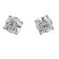 Sterling Silver 4mm Cubic Zirconia Stud Earrings - image 1