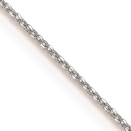Unisex Gold Classics(tm) .6mm. White Gold Diamond Cut 14in. Necklace
