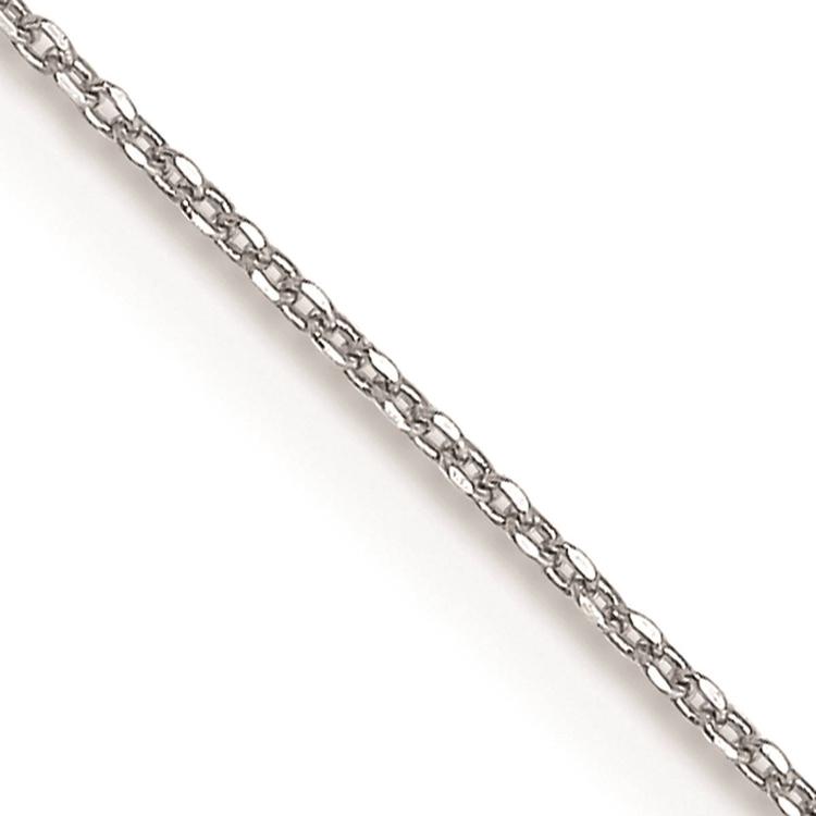 Unisex Gold Classics(tm) .6mm. White Gold Diamond Cut 14in. Necklace